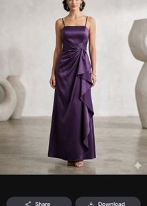 Elegant Purple Satin Evening Dress