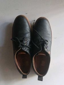 Men's Black Leather Lace-Up Shoes
