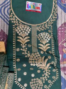 Elegant Emerald Green unstitched suit