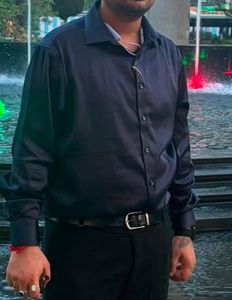 dark blue shirt