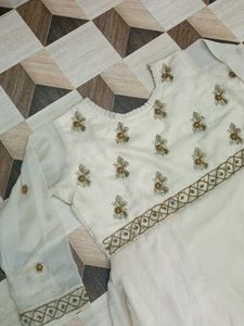 Elegant Cream Ethnic Gown