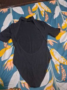 Black Mock Neck Bodysuit