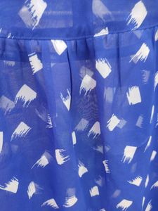 Blue Printed Casual Blouse