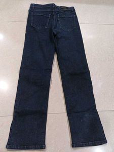 Dark Wash Split Hem Wide Leg Jeans