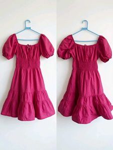 Chic Puff Sleeve Tiered Dress