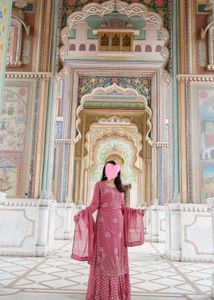 Pastel Pink Designer Sharara Pakistani Suit