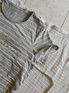 george Grey Striped "hey baby" Maternity Dress