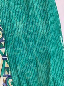 Designer Green Saree with Geometric Border