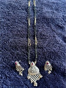 Antique Gold Mangalsutra with Earrings