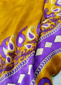 Beautiful Yellow Saree with Purple Border
