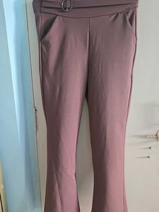 Stylish Flared Pants with Belt Detail