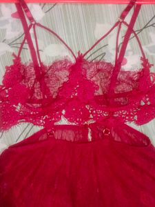 maroon Lace Lingerie