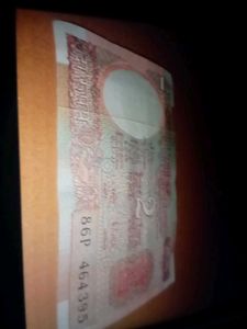 Rare 2 Rupees Indian Banknote