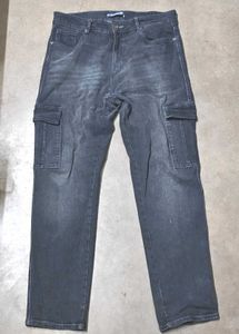 Grey Cargo Denim Jeans Size 34
