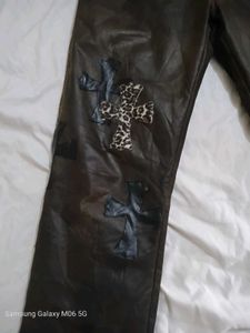 polo chrome hearts customize Gothic Print  Leather