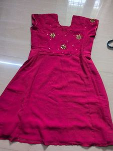 Pink Embroidered Anarkali set