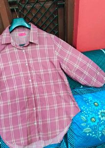 Pink Plaid Button-Up Shirt