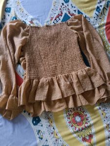 Chic Ruched Square Neck Blouse