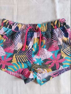 Tropical Leaf Print Shorts