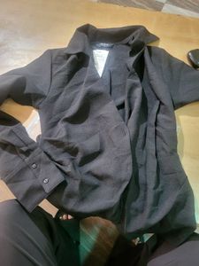Chic Black V-Neck Wrap Top