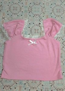 Cute Pink Ribbed Crop Top💕✨🌸