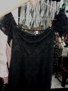 H&amp;M Off Shoulder Black Dress