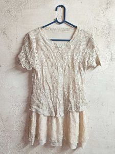 Boho Crochet Lace Top Layered