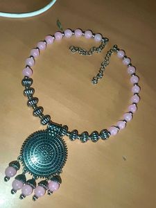Elegant Pink Beaded Necklace