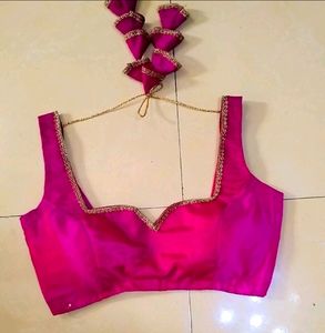 Silk Padded Back Hook Blouse