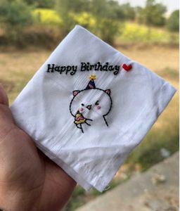 Happy Birthday Embroidered Handkerchief