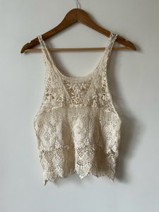 Cream Crochet Tank Top