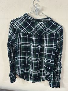 Green Plaid Button-Up Shirt