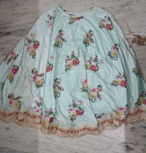 Floral Lehenga Choli with Pink Dupatta
