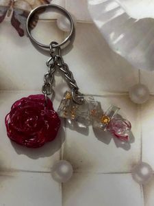 Rose &amp; Shoe Resin Keychain with 1 Earrings 3 combo