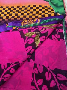 Vibrant Purple Saree with Floral Border
