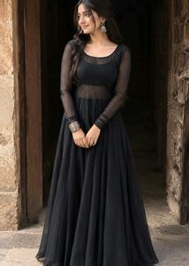 Elegant Black anarkali plazoo set