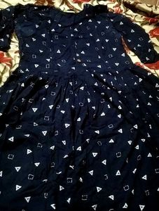 Stylish Navy Blue Printed Kurta  Feeding Friendly