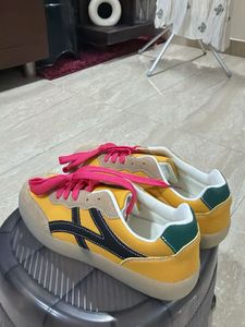 Stylish Yellow & Pink Sneakers