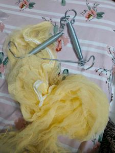 Yellow Tulle Fabric with Springs