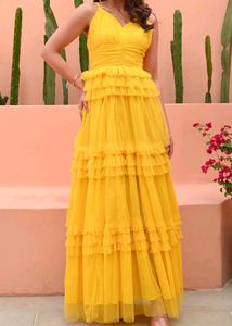Yellow Ruffled Maxi Dress