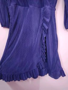 Purple Pleated Wrap Dress