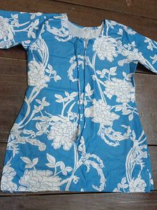 Blue Floral Print Kurta