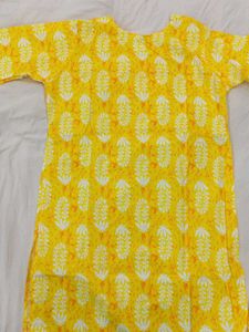 Vibrant Yellow Printed Kurta