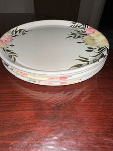 🍽️MELAMINE White &amp; Floral Dinnerware