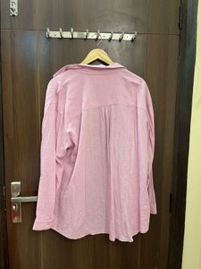Pink Oversized Linen Shirt