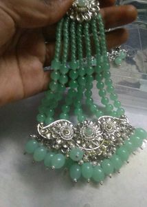 Elegant Mint Green Choker Necklace Set
