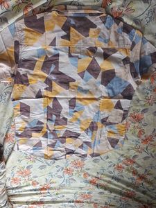 Men's Abstract Print Button-Down Shirt