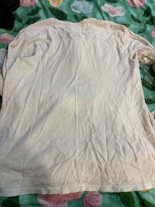 off-white Long Sleeve Henley Top