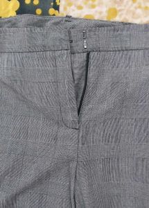 Grey Plaid Wide Leg Pants