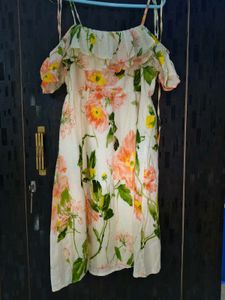 Floral Print Off-Shoulder Summer Dress